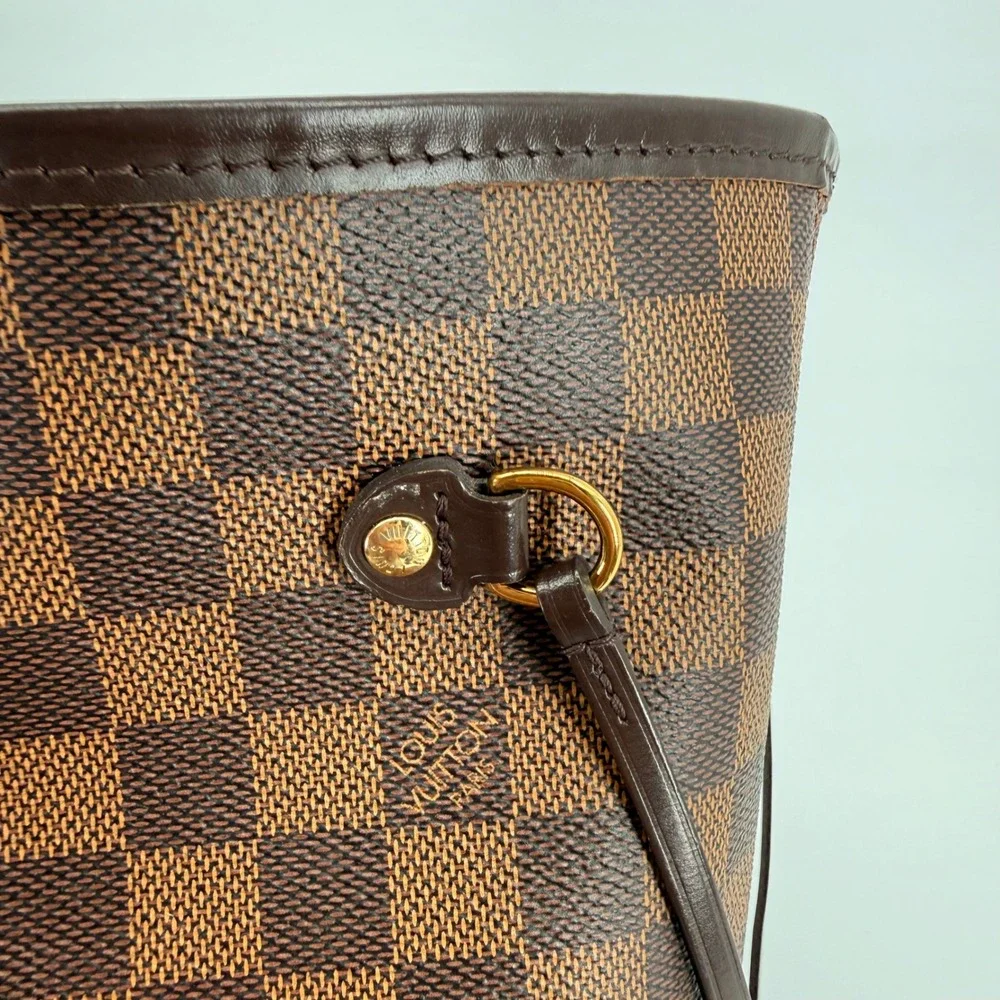 Louis Vuitton Neverfull MM Brown Damier Ebene Tote Luxury Classic Work Travel